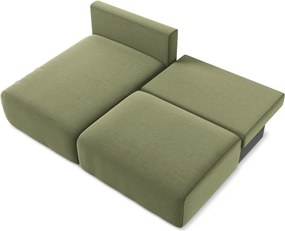 Colțar verde extensibil/cu spațiu de depozitare cu tapițerie din catifea (cu colț pe partea stângă/cu șezlong) Kalena – Makamii