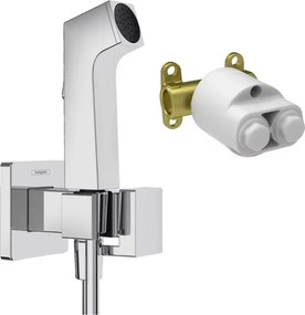 Set dus igienic cu corp ingropat Hansgrohe Bidette E EcoSmart 1 jet crom lucios