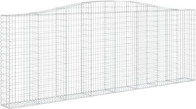 vidaXL Coș gabion arcuit, 400x30x140/160 cm, fier galvanizat