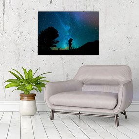 Tablou pe sticlă - Întâlnire sub stele (70x50 cm)