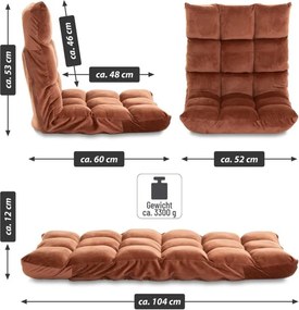 Fotoliu de podea extensibil, 60 x 52 x 53 cm, maro.