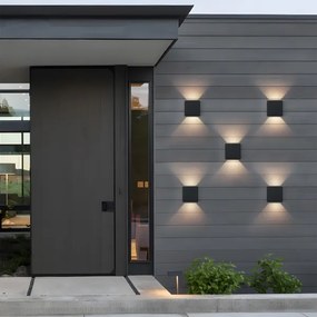 Brilagi - Aplică LED de exterior DOUBLERAY, 6W, 230V, negru, IP54