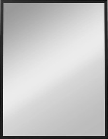 HOMCOM Oglindă de Perete din Sticlă și MDF, cu Cârlige, 70 x 90 cm, Negru | Aosom Romania