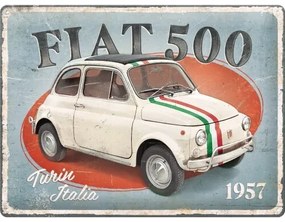Placă metalică Fiat 500 - Turin Italia