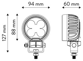 Proiector LED auto BLACK LED/50W/10-30V IP69 5700K rotund