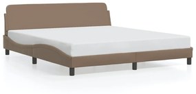 373242 vidaXL Cadru de pat cu tăblie, cappuccino, 180x200 cm, piele ecologică