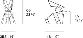 Decoratiune/ Statueta exterior sau interior ORIGAMI KOUSAGI, mat