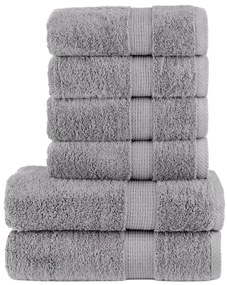 vidaXL Set de prosoape premium SOLUND, 6 piese, gri, 600 g/m²