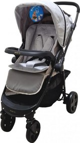 Carucior nou nascuti 2 in 1 BABY CARE™ PRO SK10, Maner reversibil, Spatar reglabil in 3 trepte, Frana picior,Pliabil , Gri Deschis