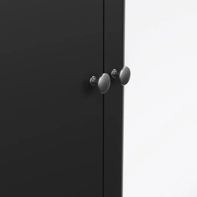 Șifonier negru cu oglindă 150x199x58 cm Madrid – Tvilum