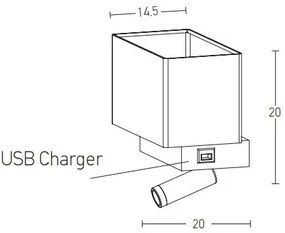 Lampă LED de perete LED/3W + 1xE27/40W/230V negru Zambelis H59