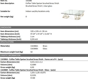 Masuta de cafea moderna design LUX Speiser 120x120cm