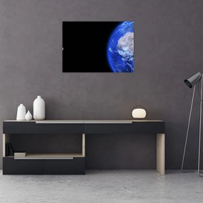 Tablou pe sticlă - Luna și Pământul (70x50 cm)