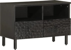 vidaXL Comodă TV, negru, 70x33x46 cm, lemn masiv de mango