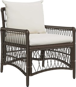 vidaXL Scaun pentru Grădină cu pernă Maro 73 x 61 x 77 cm poliratan