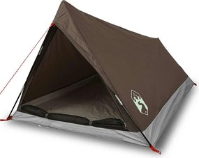 vidaXL Cort de camping pentru 2 persoane, maro, impermeabil