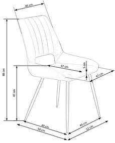 Scaun de bucaterie Thesia, gri/negru