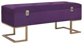 vidaXL Banchetă cu un compartiment de depozitare violet 105cm catifea