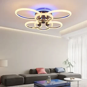 Lustra Led Cu Telecomanda, Elit's, Opal H, 162 w Intensitate Reglabila, RGB, NEGRU