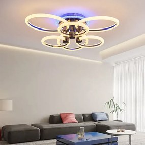 Lustra Led Cu Telecomanda, Elit's, Opal H, 162 w Intensitate Reglabila, RGB, NEGRU