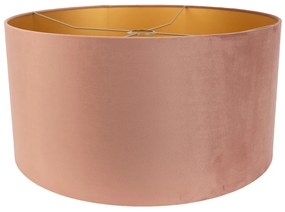 Abajur din catifea roz 50/50/25 cu interior auriu