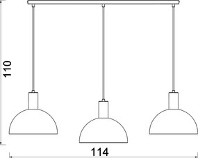 Lustră pe cablu HANDA 3xE27/15W/230V maro