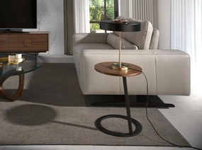 Masuta laterala moderna design LUX Wood and Black, 38cm