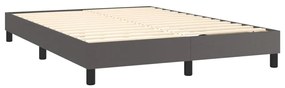 Cadru de pat box spring, gri, 140x200 cm, piele ecologica Gri, 25 cm, 140 x 200 cm