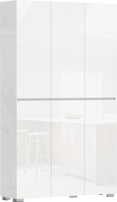 HOMCOM Bufet înalt pentru bucătărie dulap de bucătărie cu finisaj lucios 6 uși cu închidere silențioasă rafturi reglabile alb | Aosom Romania