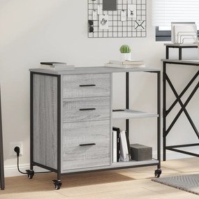 vidaXL Dulap de birou sonoma gri 76 x 41 x 72 cm Lemn compozit
