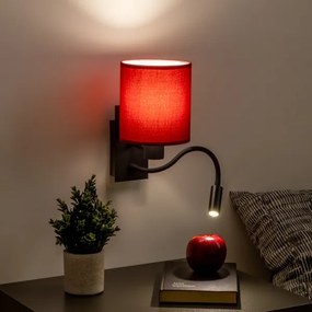 Lampă LED de perete Brilagi NUBILA 1xE27/25W/230V + LED/3W negru/roșu Pompeian