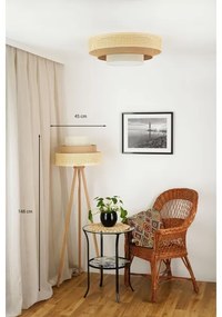Brilagi - Lampă de podea CEDAR LUNETA 1xE27/15W/230V ratan maro/crem