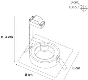 Set de 12 spoturi incastrate albe pătrate GU10 50mm IP44 - Xena
