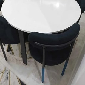 Masa bucatarie Onita rotund culoare alb-negru,R90 X 75 cm