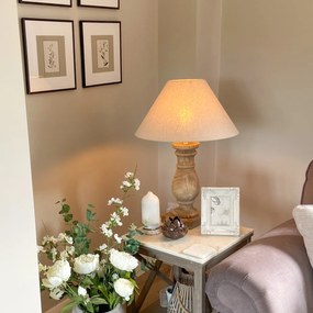 Lampă de masă rustică cu abajur din in bej 50 cm - Catnip