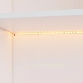 Bibliotecă cu iluminare ambientală LED cu schimbare de culoare, uși duble și mai multe rafturi, 80x30x173 cm, Alb