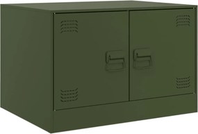 vidaXL Măsuță de cafea, verde măsliniu, 67x50x44 cm, oțel