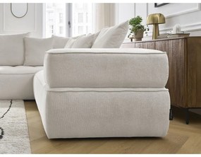 Colțar bej cu tapițerie din chenille (cu colț pe partea stângă/în formă de ”L”) Whesley – Bobochic Paris