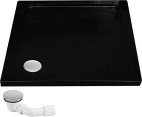 Cabina de dus Fargo cu cadita alba 90x90 negru mat