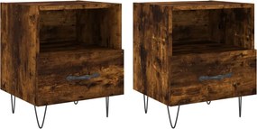 vidaXL Noptiere, 2 buc., stejar fumuriu, 40x35x47,5 cm, lemn compozit