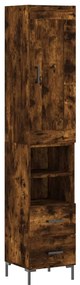 3200262 vidaXL Dulap înalt, stejar fumuriu, 34,5x34x180 cm, lemn prelucrat