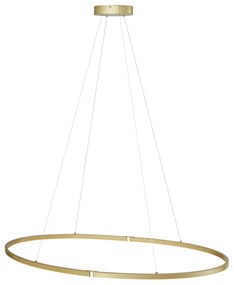 Lampă suspendată de design alamă 120cm inclusiv LED cu 3 trepte de intensitate luminoasă - Ovallo