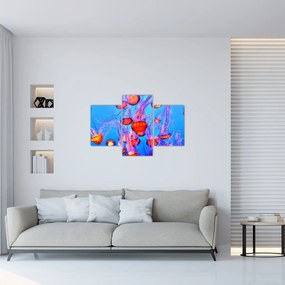 Tablou cu meduse în mare (90x60 cm)
