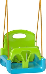 Outsunny Leagăn pentru Copii 3 în 1 pentru Interior și Exterior, Leagăn de Grădină pentru Bebeluși și Copii 9-36 Luni, Frânghie Reglabilă 120-180 cm și Centură de Siguranță, 42x33x120-180 cm, Verde | Aosom Romania