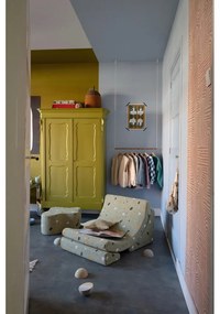 Puf de copii verde cu tapițerie din țesătură bouclé/cu tapițerie din chenille Terrazzo Cloud – Wigiwama