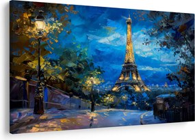 Tablou - Pictură în ulei a Turnului Eiffel (90x60 cm)