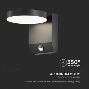 Aplică LED de exterior cu senzor LED/17W/230V 4000K negru