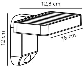 Nordlux - Lampă solară LED de perete cu senzor RICA LED/5W/3,7V IP44