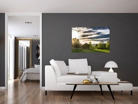 Tablou cabana în pădure (90x60 cm)