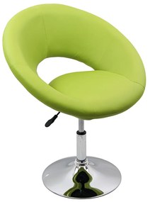 Scaun lounge verde REL 218 din piele ecologică cu cadru cromat reglabil